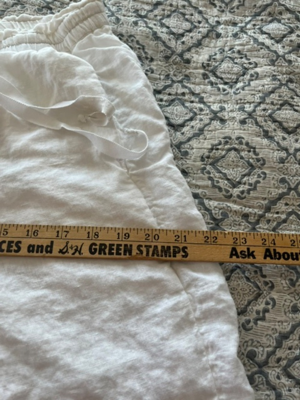 J.Crew White 100% Linen Wide Leg Elastic Waist Cropped Pants Sz S Coastal Preppy - Picture 12 of 12